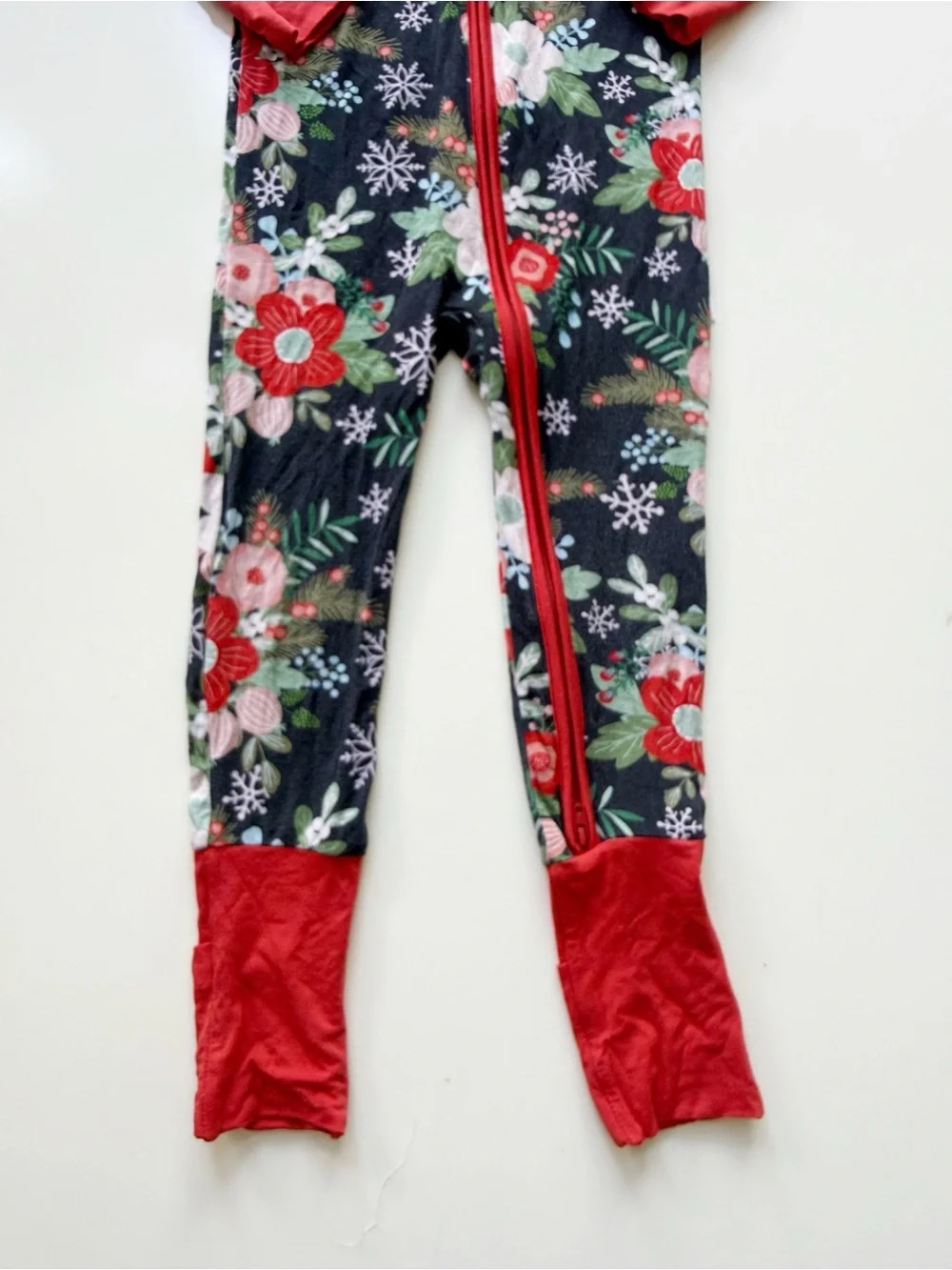 Little Sleepies Poinsettia Floral Bamboo Viscose Zippy Sleeper 3T